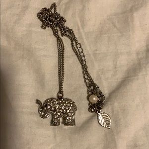 rhinestone elephant necklace